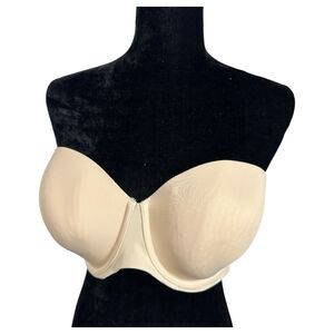 Cacique Lane Bryant Multi-Way Boost Strapless Bra Beige Cream 40DDD - no straps